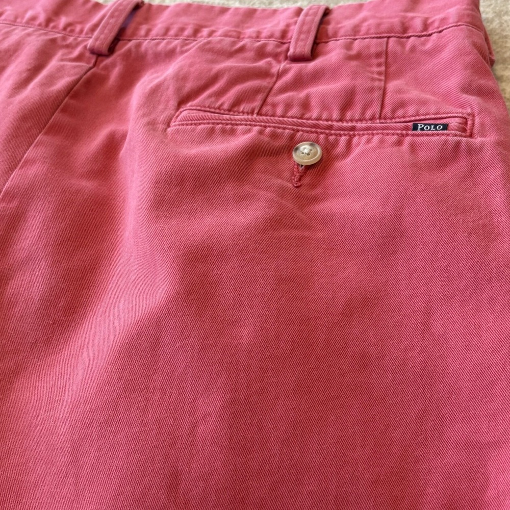 VTG Polo Ralph Lauren Shorts Men's 36 Chino Coral Pink Flat Front Active Walking - Picture 7 of 7